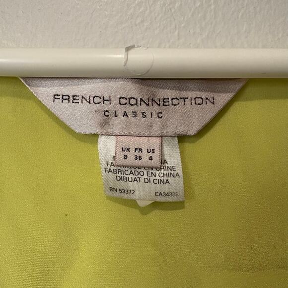 French Connection Classic Women's 100% Silk Camisole Yellow Tank Sz 8 Sleeveless - Picture 4 of 5